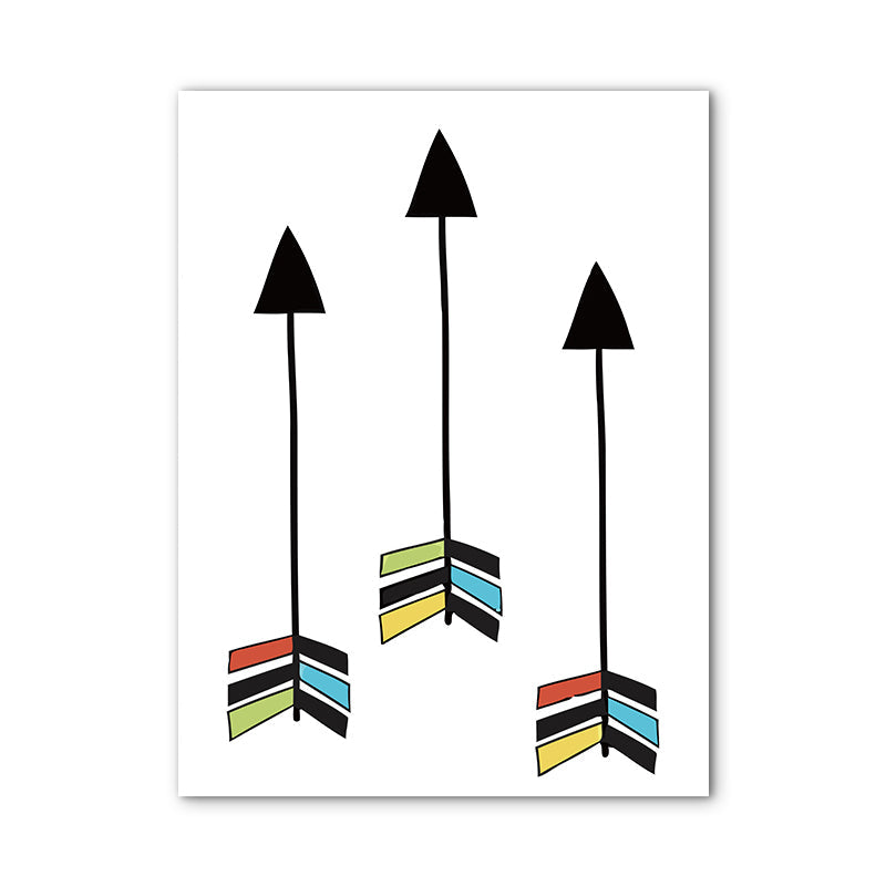 Frendorf | Aufrechte Pfeil Druck Malerei Nordic Stil Texturiertes Leinwand Wandkunst für Esszimmer