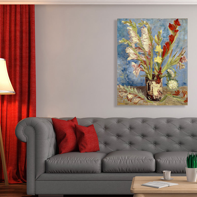 Frendorf | Blumenmuster Wanddekoration Impressionismus Stil Leinwand Texturierte Kunstdruck in Sanften Farben