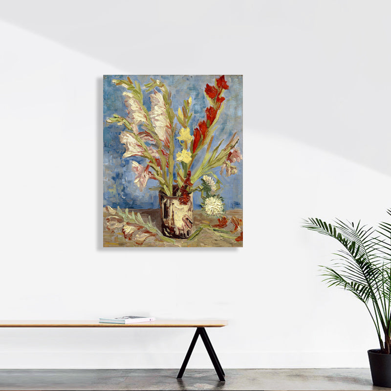 Frendorf | Blumenmuster Wanddekoration Impressionismus Stil Leinwand Texturierte Kunstdruck in Sanften Farben