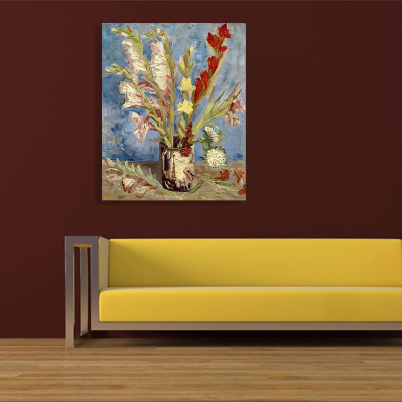 Frendorf | Blumenmuster Wanddekoration Impressionismus Stil Leinwand Texturierte Kunstdruck in Sanften Farben