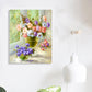 Frendorf | Blumenmuster Wanddekoration Impressionismus Stil Leinwand Texturierte Kunstdruck in Sanften Farben