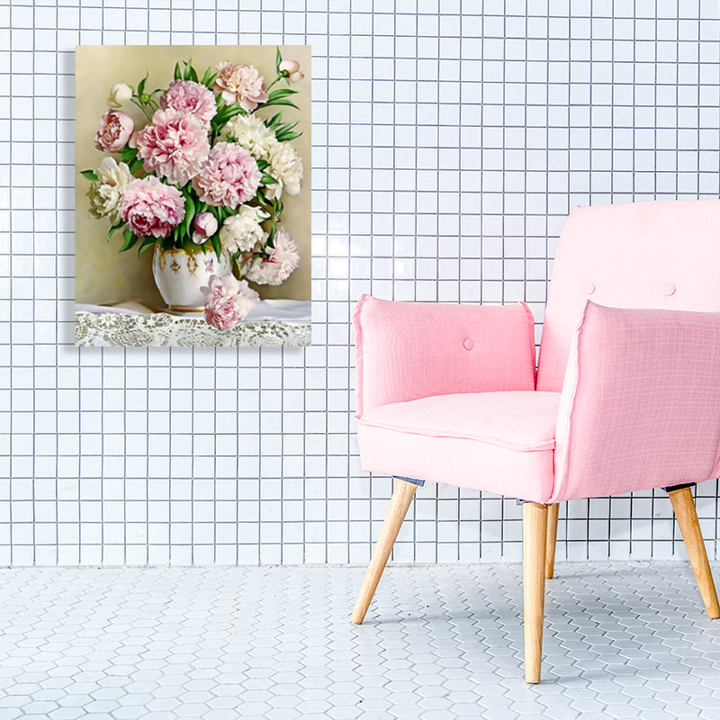 Frendorf | Blumenmuster Wanddekoration Impressionismus Stil Leinwand Texturierte Kunstdruck in Sanften Farben