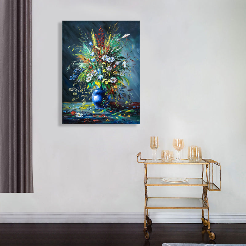 Frendorf | Blumenmuster Wanddekoration Impressionismus Stil Leinwand Texturierte Kunstdruck in Sanften Farben