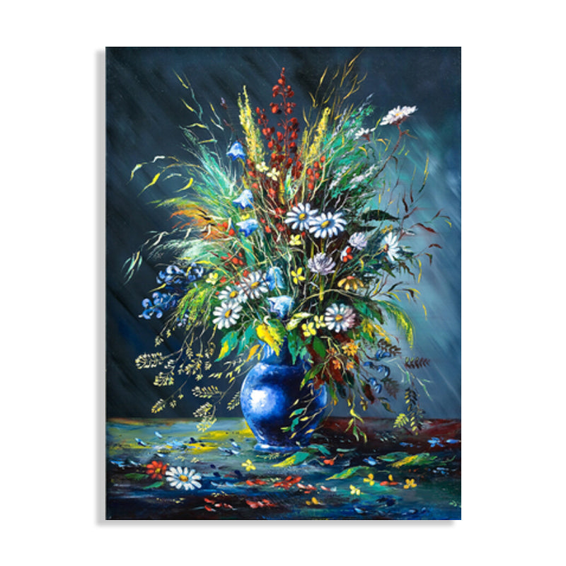 Frendorf | Blumenmuster Wanddekoration Impressionismus Stil Leinwand Texturierte Kunstdruck in Sanften Farben