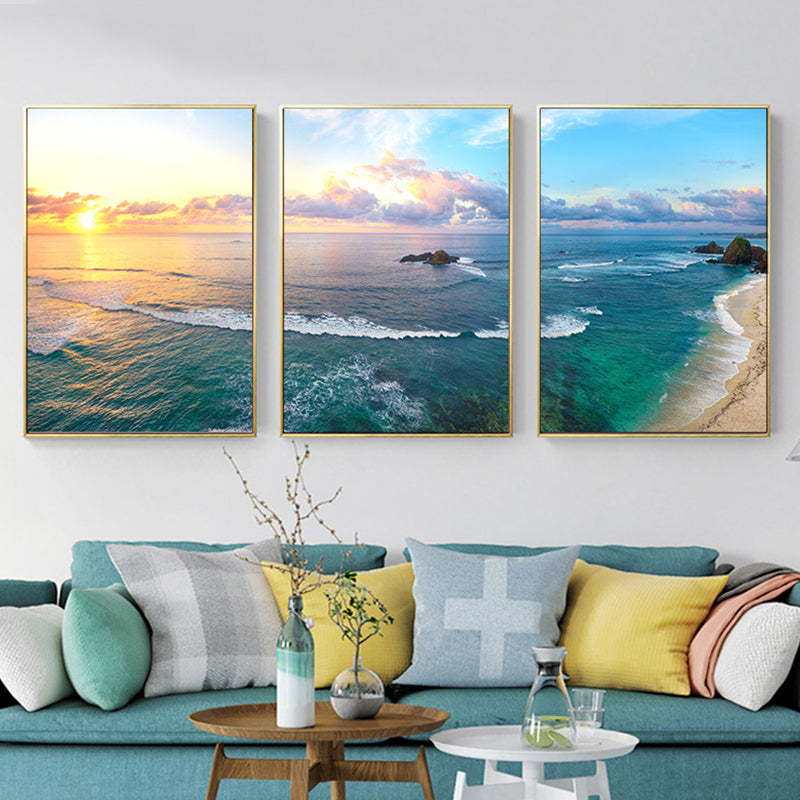 Frendorf | Vast Sea Scenery Leinwanddruck für das Esszimmer Fotografie Wandkunst Dekor, Set von drei