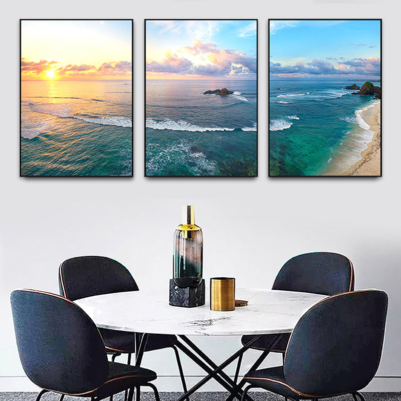 Frendorf | Vast Sea Scenery Leinwanddruck für das Esszimmer Fotografie Wandkunst Dekor, Set von drei