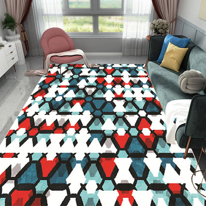 Frendorf | Bohemen Tribale Geometrische Muster Teppich Multicolor Polyester Teppich Waschbar Haustierfreundlich Rutschfester Teppich für Wohnzimmer