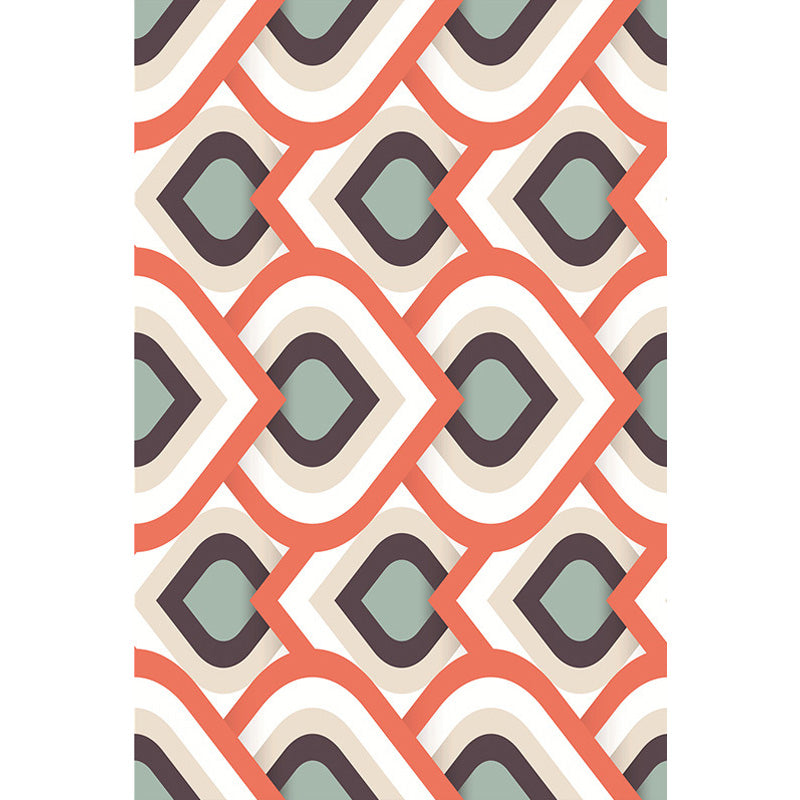 Frendorf | Marokkanisches geometrisches Muster Teppich in Orange und Braun, Polyester Teppich, waschbar, haustierfreundlich, rutschfest, Bereichsteppich für das Wohnzimmer