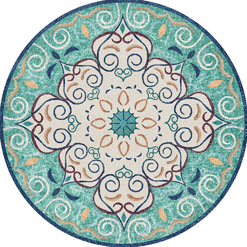 Frendorf | Mehrfarbig Shabby Chic Teppich Polyester Tribal Blumenmuster Teppich Haustierfreundlich Waschbar Antirutschunterseite Teppich zur Dekoration