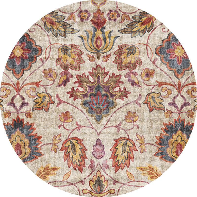 Frendorf | Mehrfarbig Shabby Chic Teppich Polyester Tribal Blumenmuster Teppich Haustierfreundlich Waschbar Antirutschunterseite Teppich zur Dekoration