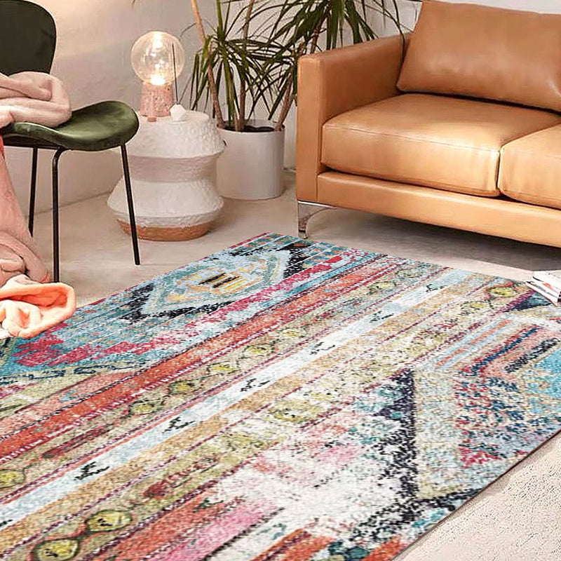 Frendorf | Bohemian Tribal Muster Teppich Mehr Farben Polyester Teppich Maschinenwaschbar Rutschfeste Rückseite Teppich für Wohnzimmer