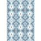 Retro geometrisches Blumenmuster Teppich Blau und Grün Südwest Teppich Polyester haustierfreundlich rutschfeste Rückseite waschbarer Teppich für das Wohnzimmer