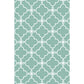 Retro geometrisches Blumenmuster Teppich Blau und Grün Südwest Teppich Polyester haustierfreundlich rutschfeste Rückseite waschbarer Teppich für das Wohnzimmer