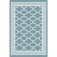 Retro geometrisches Blumenmuster Teppich Blau und Grün Südwest Teppich Polyester haustierfreundlich rutschfeste Rückseite waschbarer Teppich für das Wohnzimmer