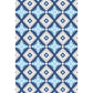Retro geometrisches Blumenmuster Teppich Blau und Grün Südwest Teppich Polyester haustierfreundlich rutschfeste Rückseite waschbarer Teppich für das Wohnzimmer