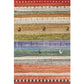 Frendorf | Böhmisches Tribal Gestreiftes Muster Teppich Multicolor Polyester Teppich Maschinell Waschbar Rutschfeste Rückseite Bereich Teppich für Wohnzimmer
