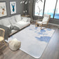 Frendorf | Stylish Leaf Pattern Carpet Blue and Gray Oriental Carpet Polyester Machine Washable Non-Slip Carpet for Living Room