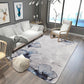 Frendorf | Stylish Leaf Pattern Carpet Blue and Gray Oriental Carpet Polyester Machine Washable Non-Slip Carpet for Living Room