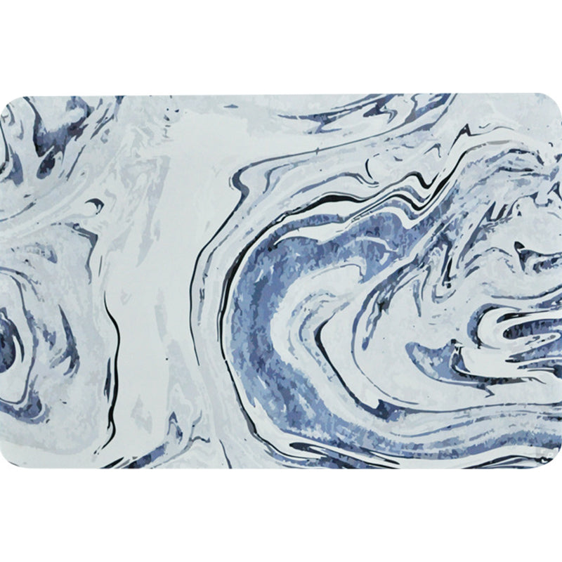 Frendorf | Blauer Modernismus Teppich Polyester Aquarell Muster Teppich haustierfreundlich maschinenwaschbar rutschfeste Unterlage Teppich zur Dekoration