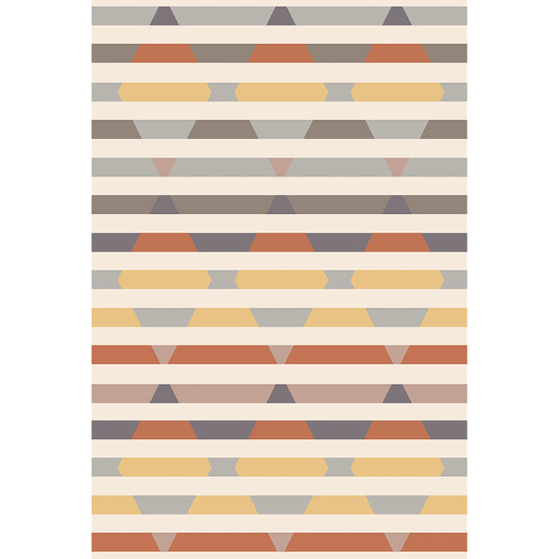 Bohemian Tribal Geometrisches Muster Teppich Orange und Gelb Polyester Teppich Waschbar Haustierfreundlich Rutschfester Teppich für Wohnzimmer