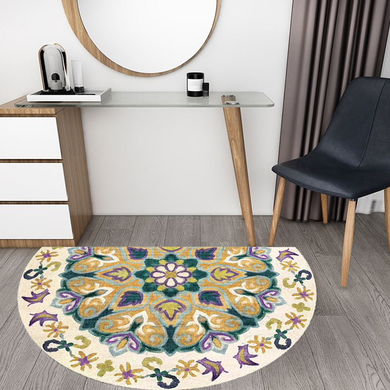 Frendorf | Bohemian Floral Pattern Teppich Multicolor Polyester Teppich Maschinenwaschbar Rutschfeste Rückseite Teppich für Wohnzimmer