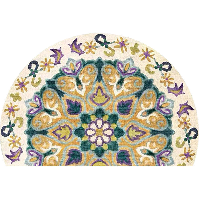 Frendorf | Bohemian Floral Pattern Teppich Multicolor Polyester Teppich Maschinenwaschbar Rutschfeste Rückseite Teppich für Wohnzimmer