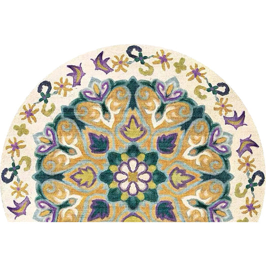 Frendorf | Bohemian Floral Pattern Teppich Multicolor Polyester Teppich Maschinenwaschbar Rutschfeste Rückseite Teppich für Wohnzimmer