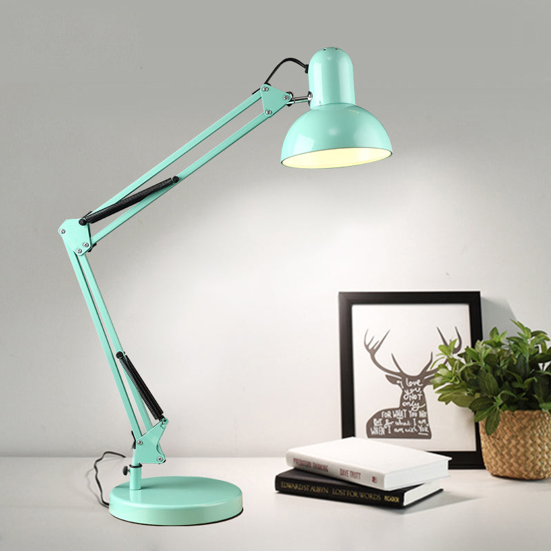Dome Shade Task Desk Lamp Modernism Style Metall 1 Kopf Schlafzimmer Leselampe in Grün/Rot