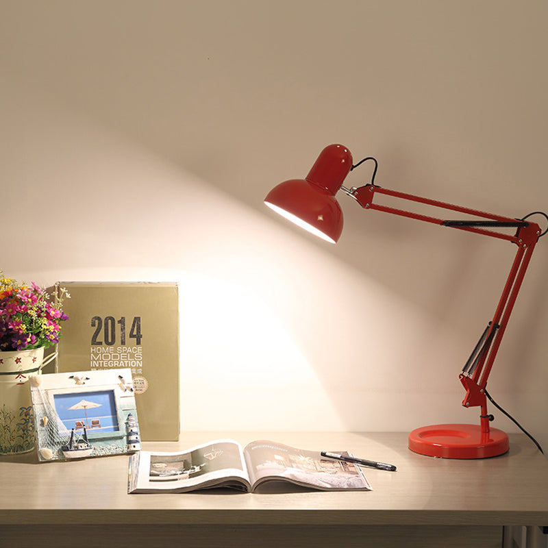 Dome Shade Task Desk Lamp Modernism Style Metall 1 Kopf Schlafzimmer Leselampe in Grün/Rot
