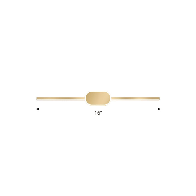 Frendorf | 16"/23.5"/31.5" W Lineares Wandlicht Einfacher Stil Metall LED Gold Wandmontierte Beleuchtungseinheit