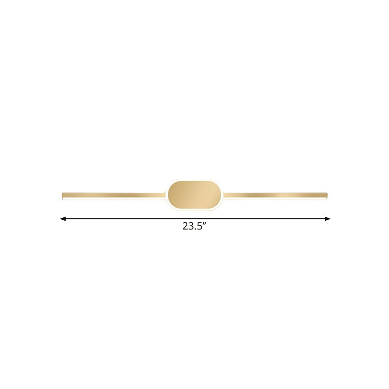 Frendorf | 16"/23.5"/31.5" W Lineares Wandlicht Einfacher Stil Metall LED Gold Wandmontierte Beleuchtungseinheit