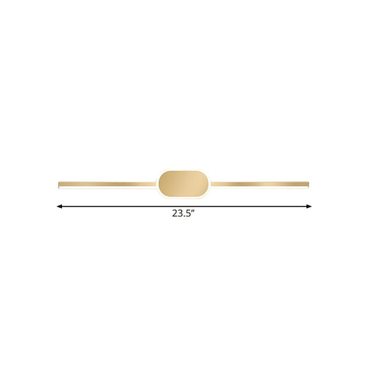 Frendorf | 16"/23.5"/31.5" W Lineares Wandlicht Einfacher Stil Metall LED Gold Wandmontierte Beleuchtungseinheit