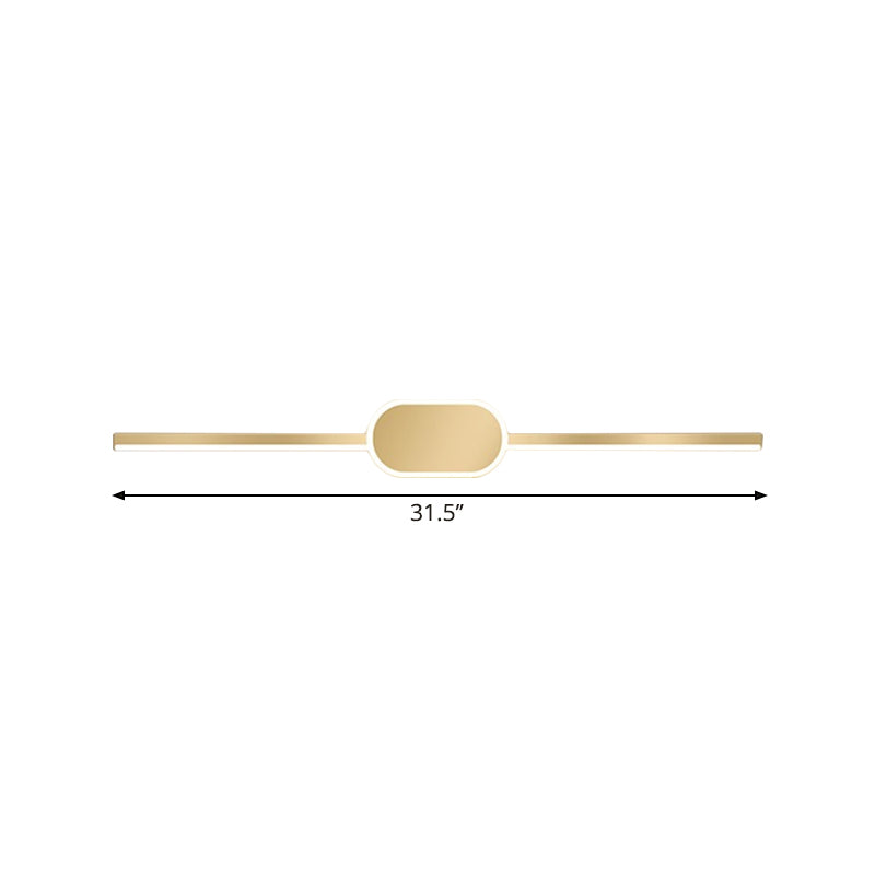 Frendorf | 16"/23.5"/31.5" W Lineares Wandlicht Einfacher Stil Metall LED Gold Wandmontierte Beleuchtungseinheit