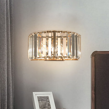 Frendorf | Moderne Hemisphäre Wandbeleuchtung Facettiertes Kristall 1-Kopf Schlafzimmer Wandlampen in Gold