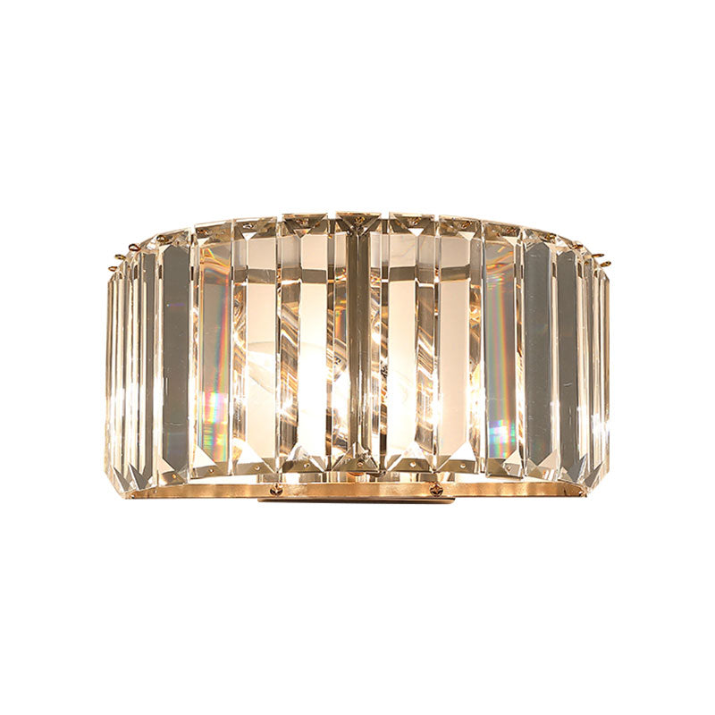 Frendorf | Moderne Hemisphäre Wandbeleuchtung Facettiertes Kristall 1-Kopf Schlafzimmer Wandlampen in Gold