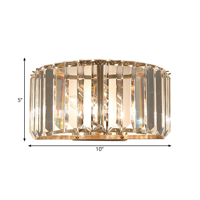 Frendorf | Moderne Hemisphäre Wandbeleuchtung Facettiertes Kristall 1-Kopf Schlafzimmer Wandlampen in Gold