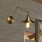 Frendorf | Vintage Stijlvolle Schotel Wandlamp 1 Licht Metaal Wandmontage Lamp met Slingerarm in Messing/Koper