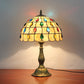 12"/8" breite Schalen-Schirm-Tischlampe mit Tropfen-Schmuck klassische Tiffany-Tischleuchte in Beige für Schlafzimmer