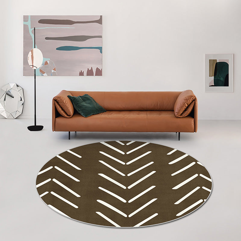Frendorf | Geometrischer und gestreifter Musterteppich Polyester moderner Teppich waschbar rutschfest haustierfreundlicher Teppich für das Wohnzimmer