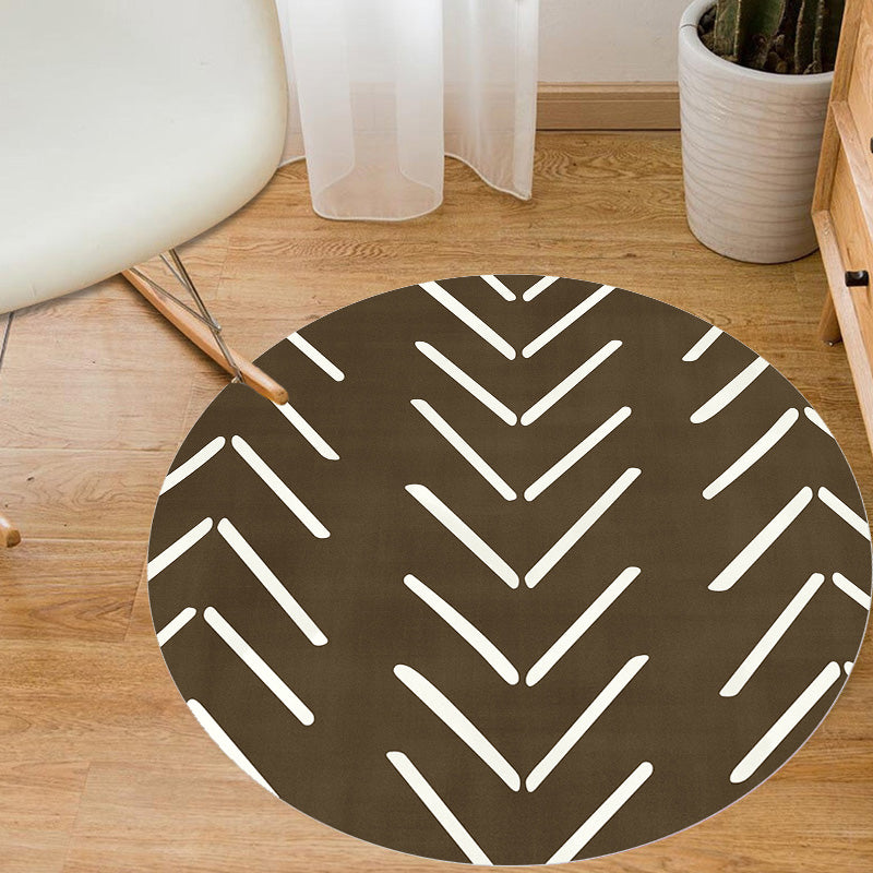 Frendorf | Geometrischer und gestreifter Musterteppich Polyester moderner Teppich waschbar rutschfest haustierfreundlicher Teppich für das Wohnzimmer
