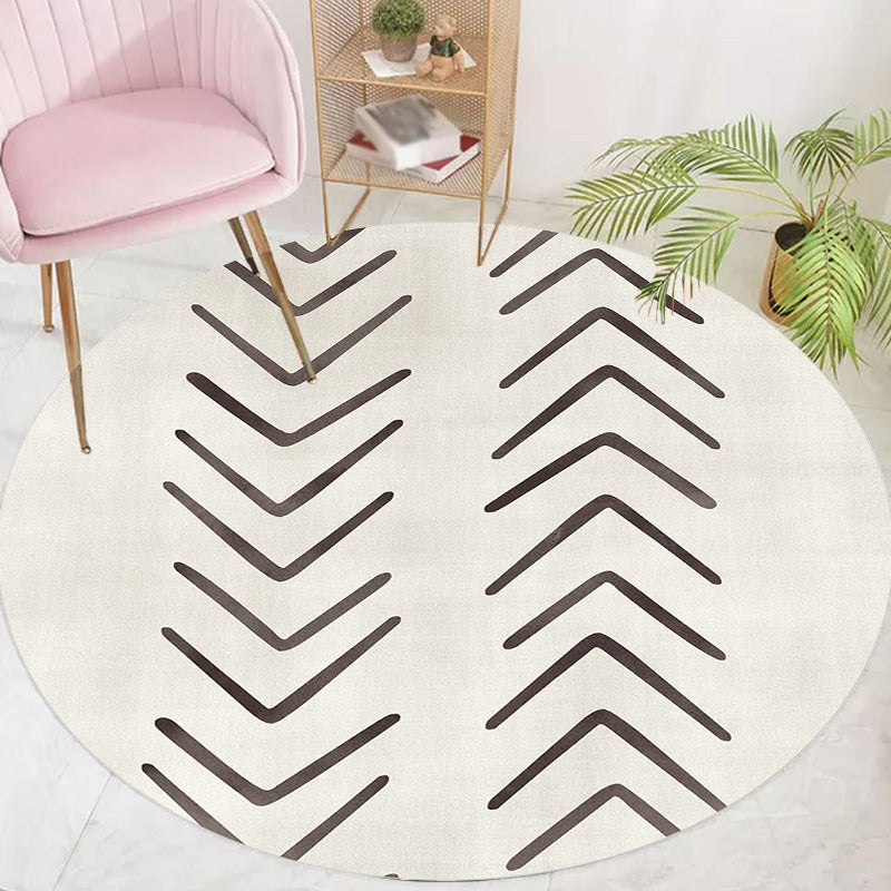 Frendorf | Geometrischer und gestreifter Musterteppich Polyester moderner Teppich waschbar rutschfest haustierfreundlicher Teppich für das Wohnzimmer