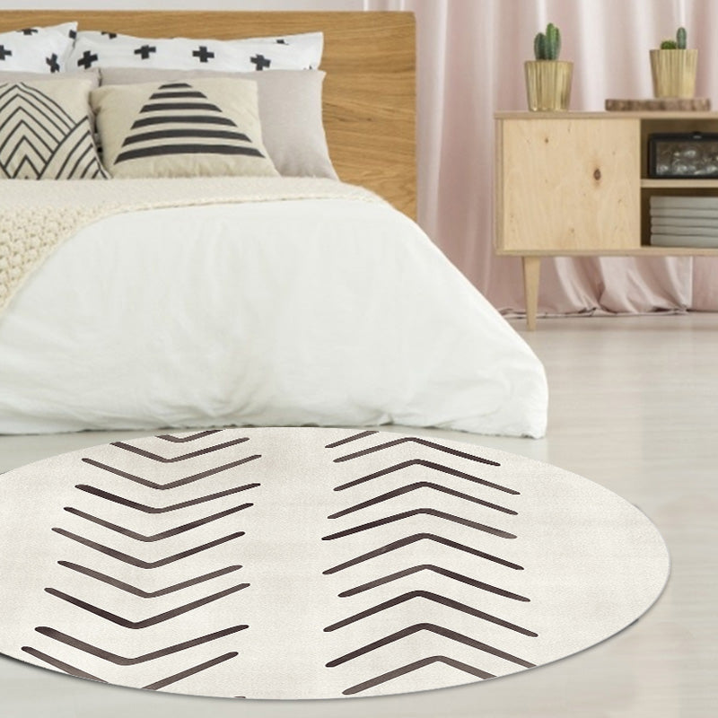 Frendorf | Geometrischer und gestreifter Musterteppich Polyester moderner Teppich waschbar rutschfest haustierfreundlicher Teppich für das Wohnzimmer