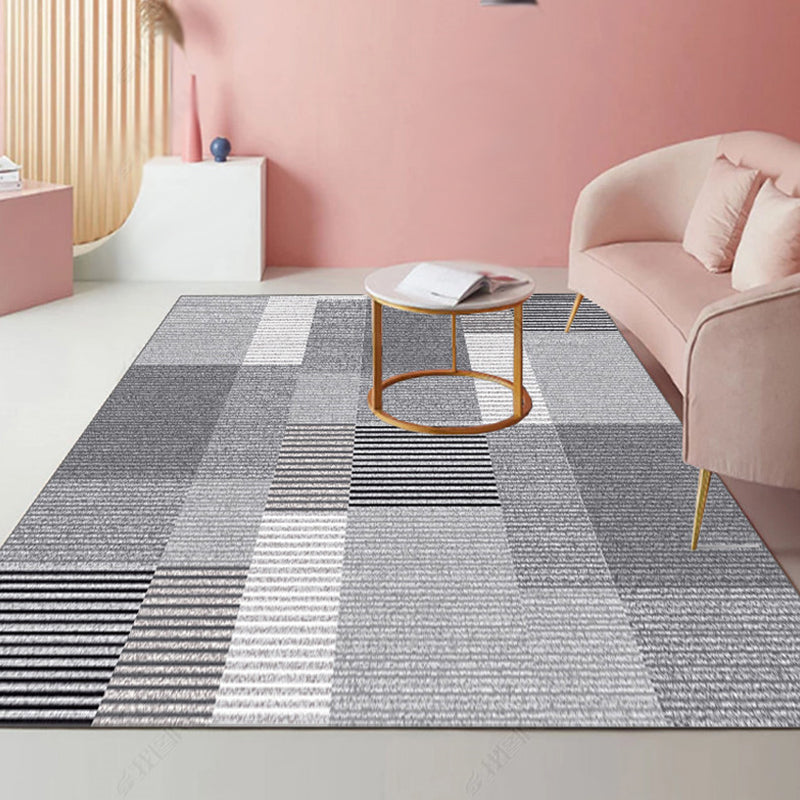 Frendorf | Modernistisch gestreept patroon tapijt lichtgrijs en roze polyester tapijt met antislip achterkant wasbaar huisdiervriendelijk vloerkleed voor thuis