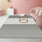 Frendorf | Modernistisch gestreept patroon tapijt lichtgrijs en roze polyester tapijt met antislip achterkant wasbaar huisdiervriendelijk vloerkleed voor thuis
