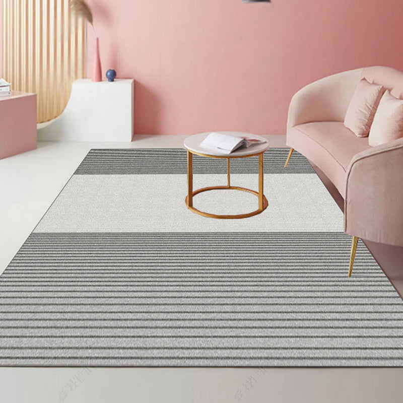 Frendorf | Modernistisch gestreept patroon tapijt lichtgrijs en roze polyester tapijt met antislip achterkant wasbaar huisdiervriendelijk vloerkleed voor thuis