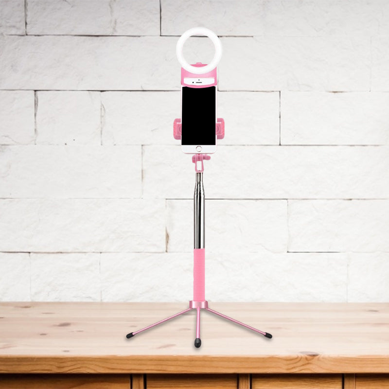 Ring Make-Up Lampe Zeitgenössisch Metall Handyhalter LED Fülllicht Flächenlicht in Pink