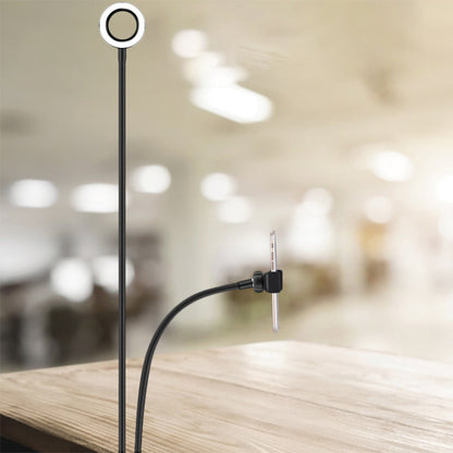 Frendorf | Metalen Ronde USB Spiegel Lamp Simpliciteit Zwart/Wit Afwerking Draagbare LED Vulfverlichting met Flexibele Arm