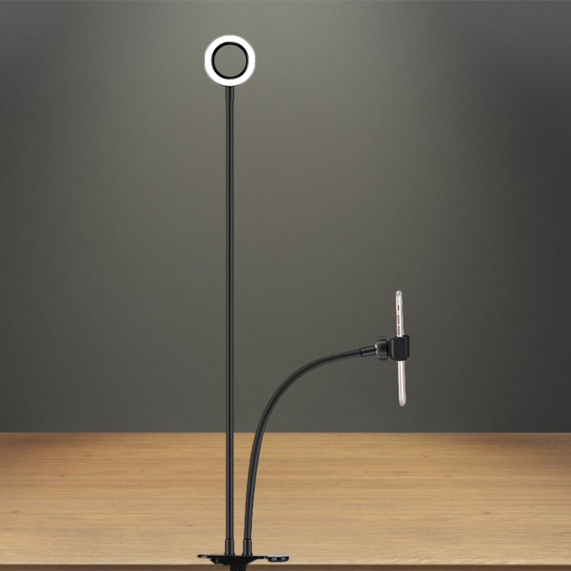 Frendorf | Metalen Ronde USB Spiegel Lamp Simpliciteit Zwart/Wit Afwerking Draagbare LED Vulfverlichting met Flexibele Arm