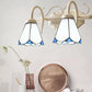 Frendorf | Traditionelle Cone Wandbeleuchtung mit gebogenem Arm Weißglas 2/3 Lichter Wandleuchte für Badezimmer