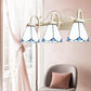 Frendorf | Traditionelle Cone Wandbeleuchtung mit gebogenem Arm Weißglas 2/3 Lichter Wandleuchte für Badezimmer